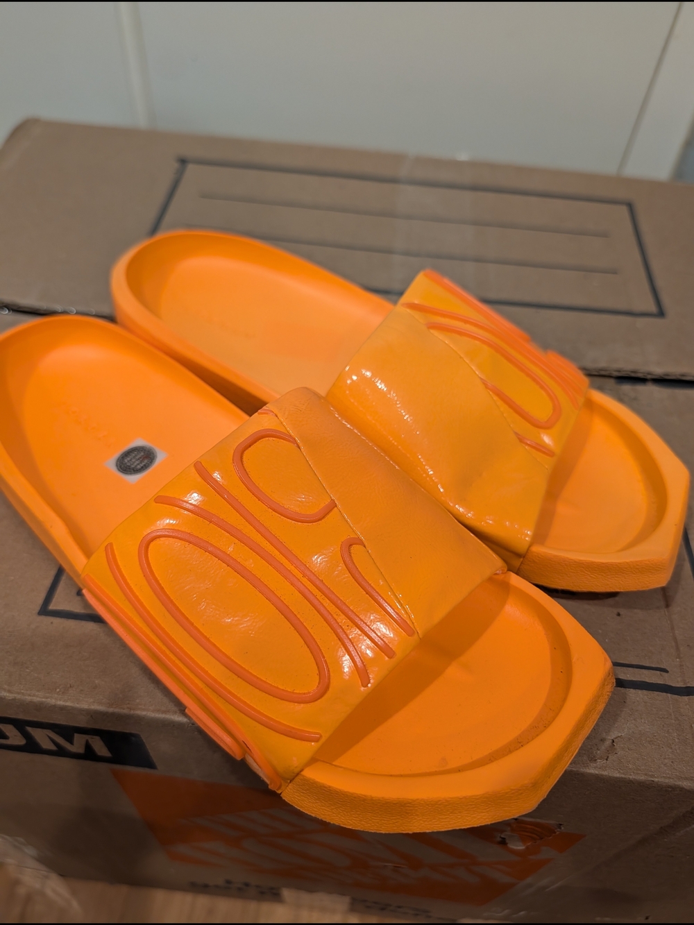 Jordan Orange Slip-On Slide